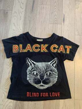 Gucci Black Cat Blind for Love Goldfish Dream T-Shirt Size S